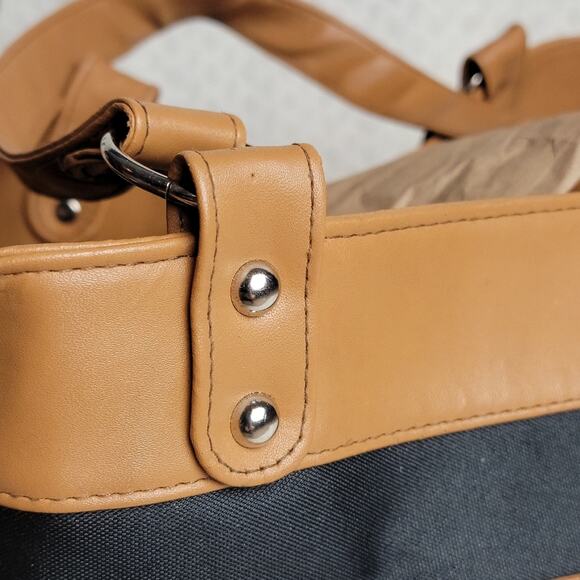 NWOT Barr + Barr Black & Brown Oversized Satchel Tote - Picture 3 of 11